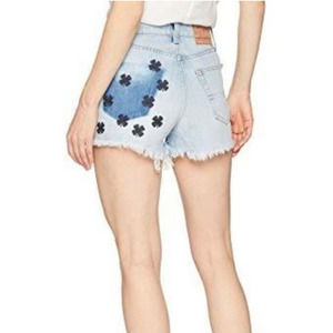 Lucky Brand Women’s 26 Denim Clover Distressed Hem‎ High Rise Jean Shorts